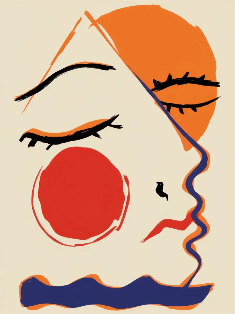 Faccia da sognatore cromatico poster con telaio in alluminio da Moon Revolver