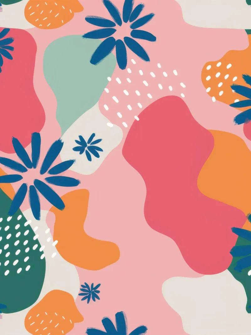 Speelse Pastelbloemen canvas met Baklijst van Moon Revolver