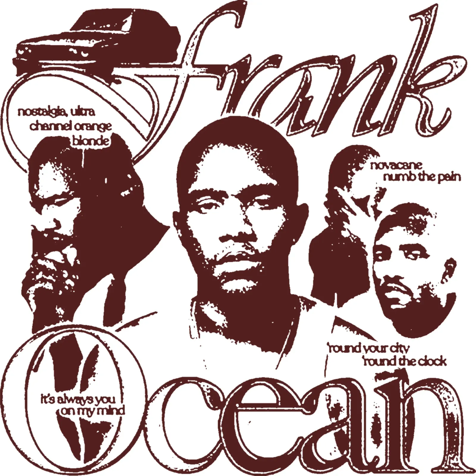 Silhouette Frank Ocean tela con Cornice a cassetta da imstildreaming