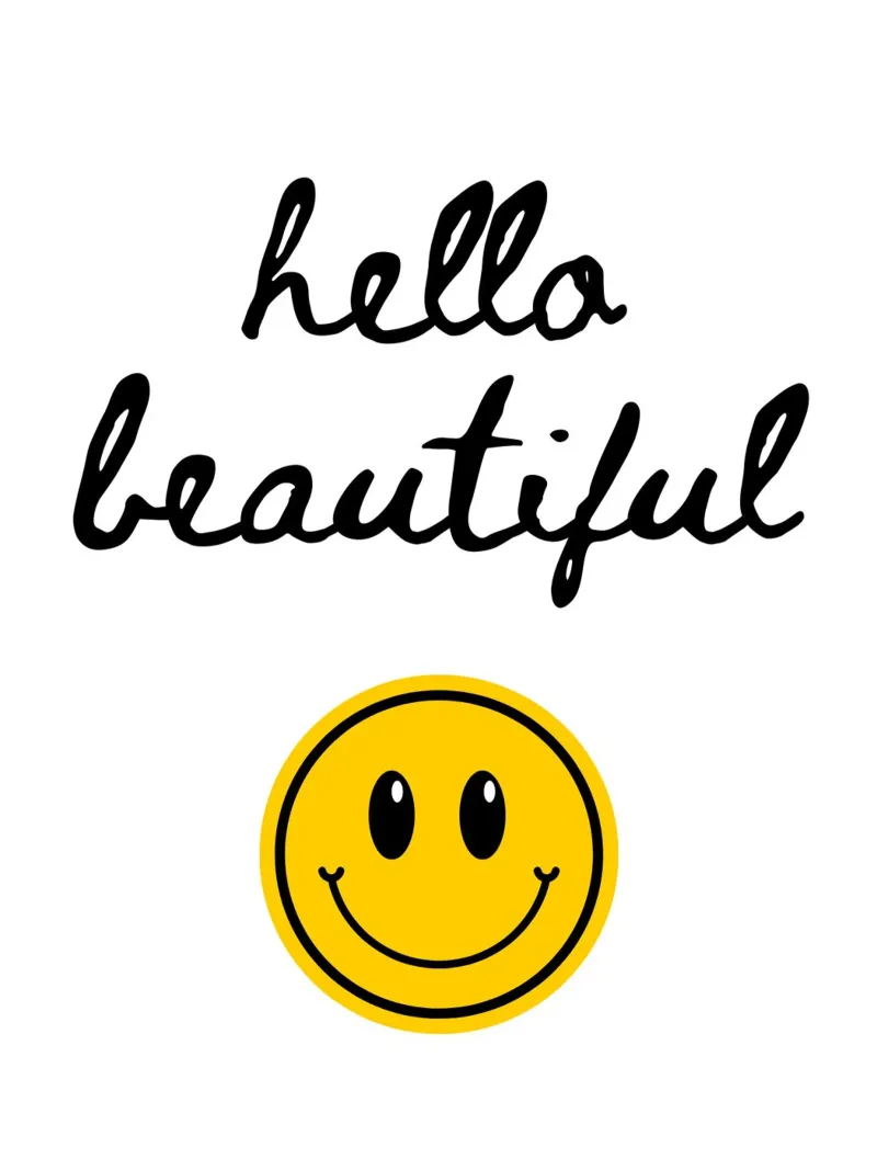 Hello beautiful canvas met Baklijst van PinkCandyWalls