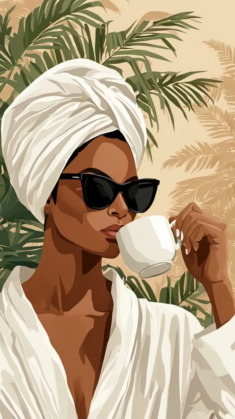 coffee in sunset tela con Cornice a cassetta da melts