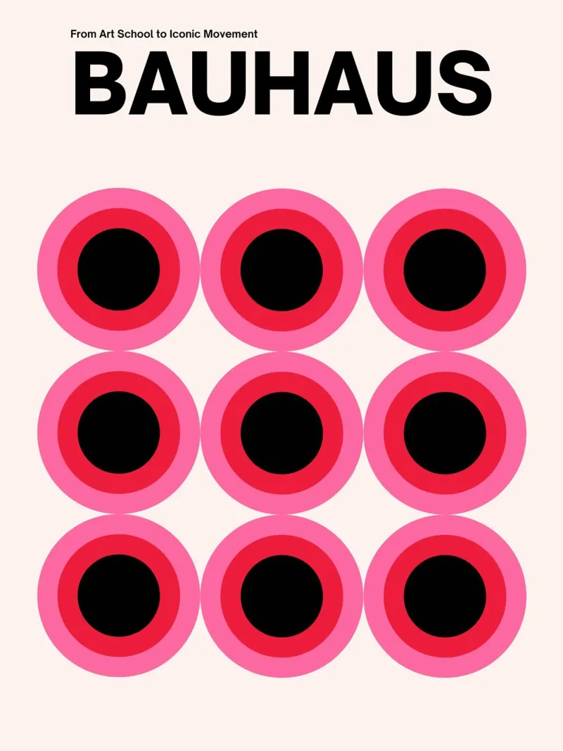 Bauhaus cirkels - abstracte grafische kunst poster van Casa Calm