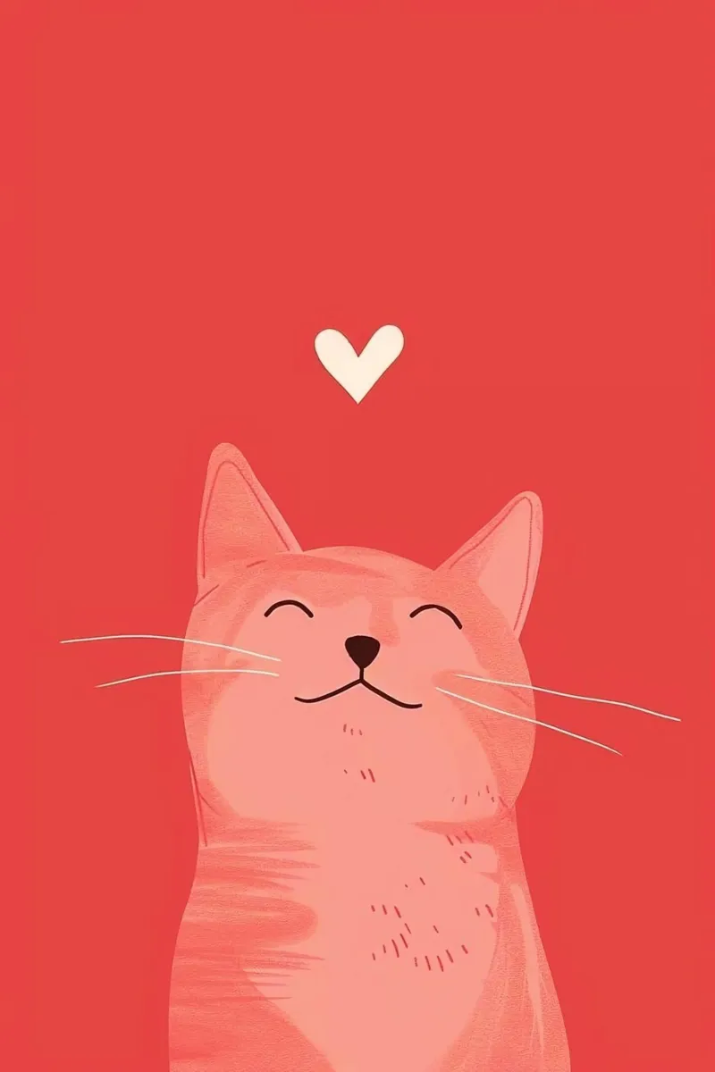 cat with red heart Leinwand mit Schattenfugenrahmen von hamily