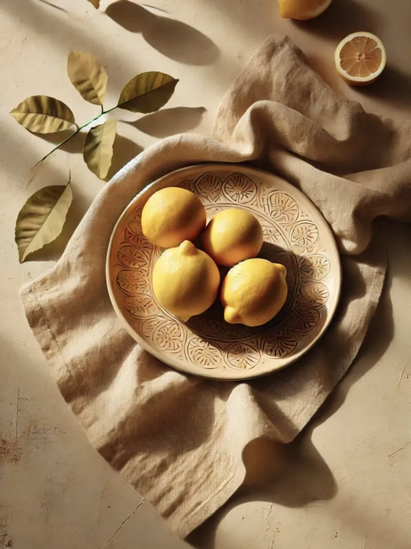 Piatto di limoni poster con telaio in plastica da VintageBotanics