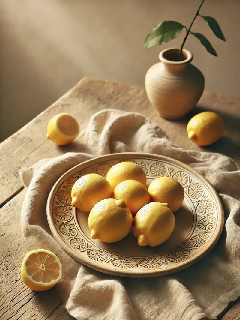 Piatto di limoni poster con telaio in plastica da VintageBotanics