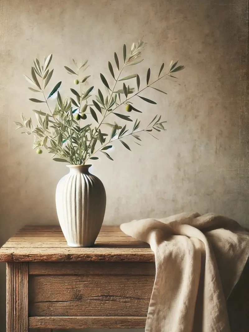 Rami d'ulivo in vaso poster con telaio in plastica da VintageBotanics
