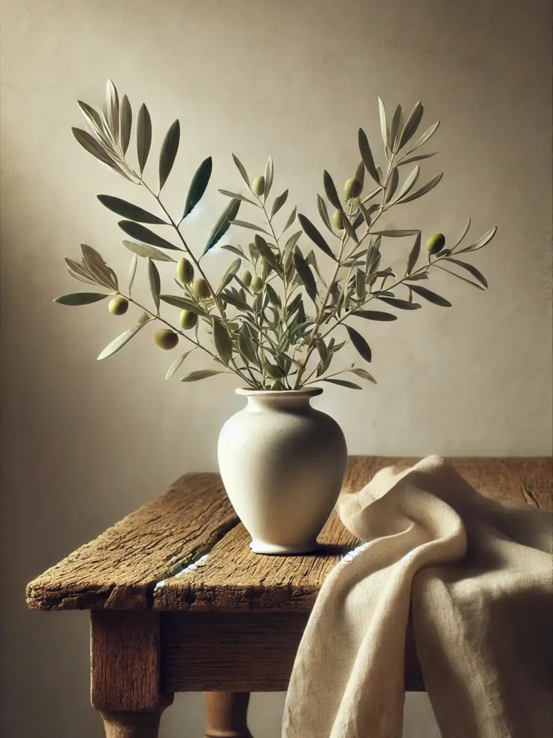 Rami d'ulivo in vaso poster con telaio in plastica da VintageBotanics