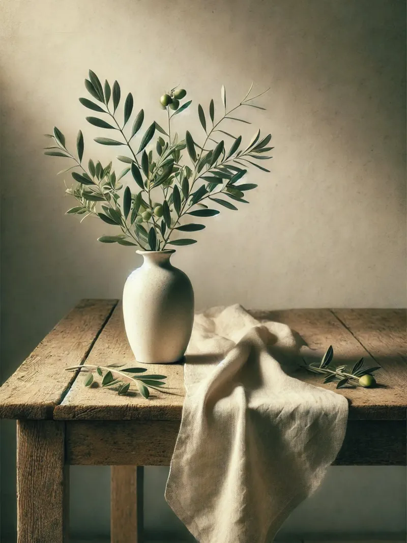 Rami d'ulivo in vaso poster con telaio in plastica da VintageBotanics