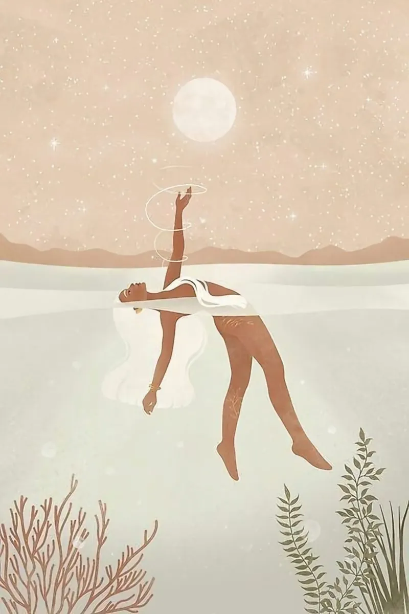 chilling in water with sunshine canvas with Floater frame by panada