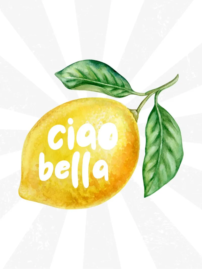 Ciao bella limone canvas with Floater frame by PinkCandyWalls