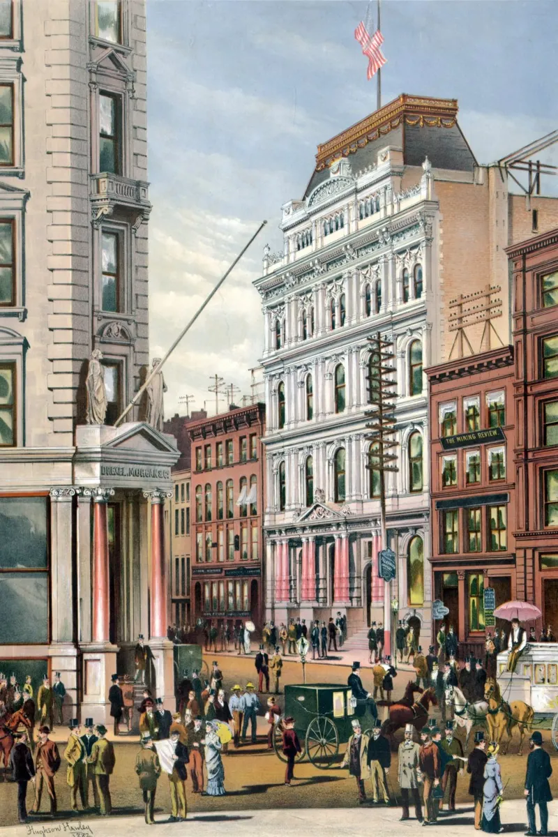 La Borsa di New York nel 1882 tela con Cornice a cassetta da the-witcher