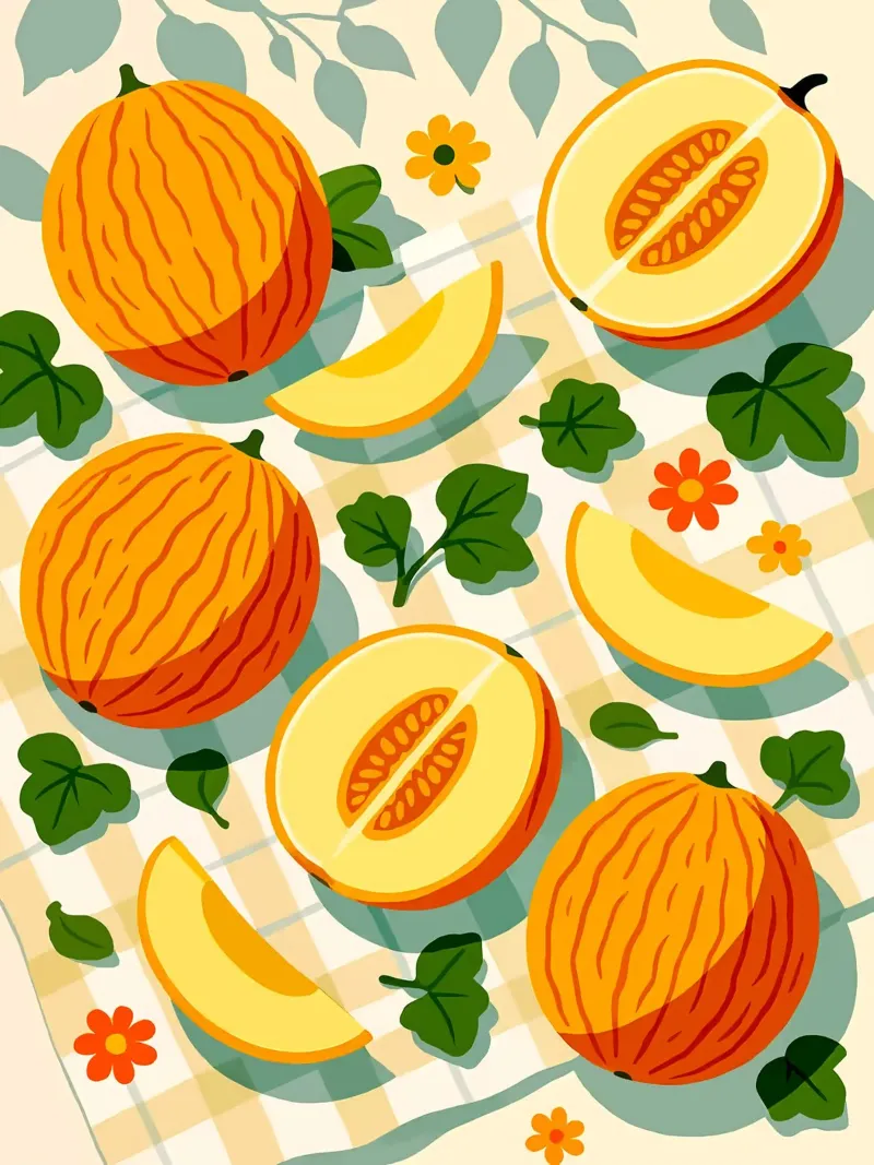 Casaba Melon – A Stylized Tablescape canvas with Floater frame by Sven B Strauss