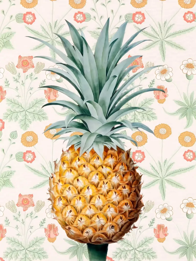 Ananas poster con telaio in legno da Fletcher M Henry