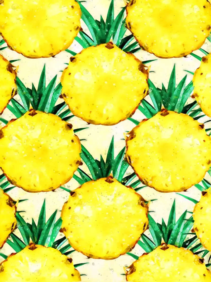 Ananas acquerello poster con telaio in alluminio da Fletcher M Henry