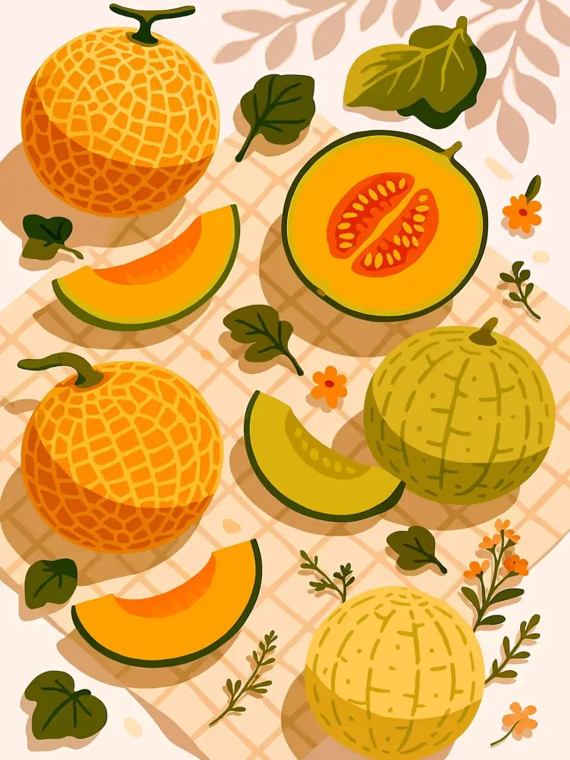 Melone muschiato - Una tavola stilizzata poster da Fletcher M Henry