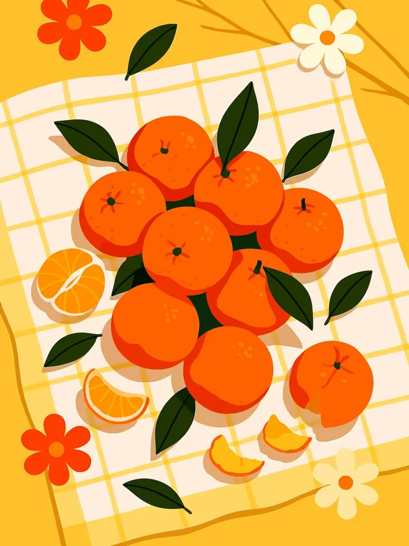 Mandarin Orange – A Stylized Tablescape canvas with Floater frame by Fletcher M Henry