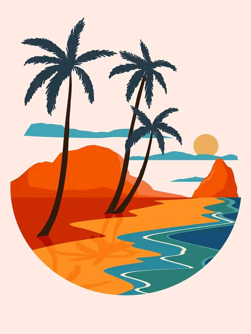 Poster per il tramonto sulla spiaggia tela con Cornice a cassetta da Leon B Feierabend