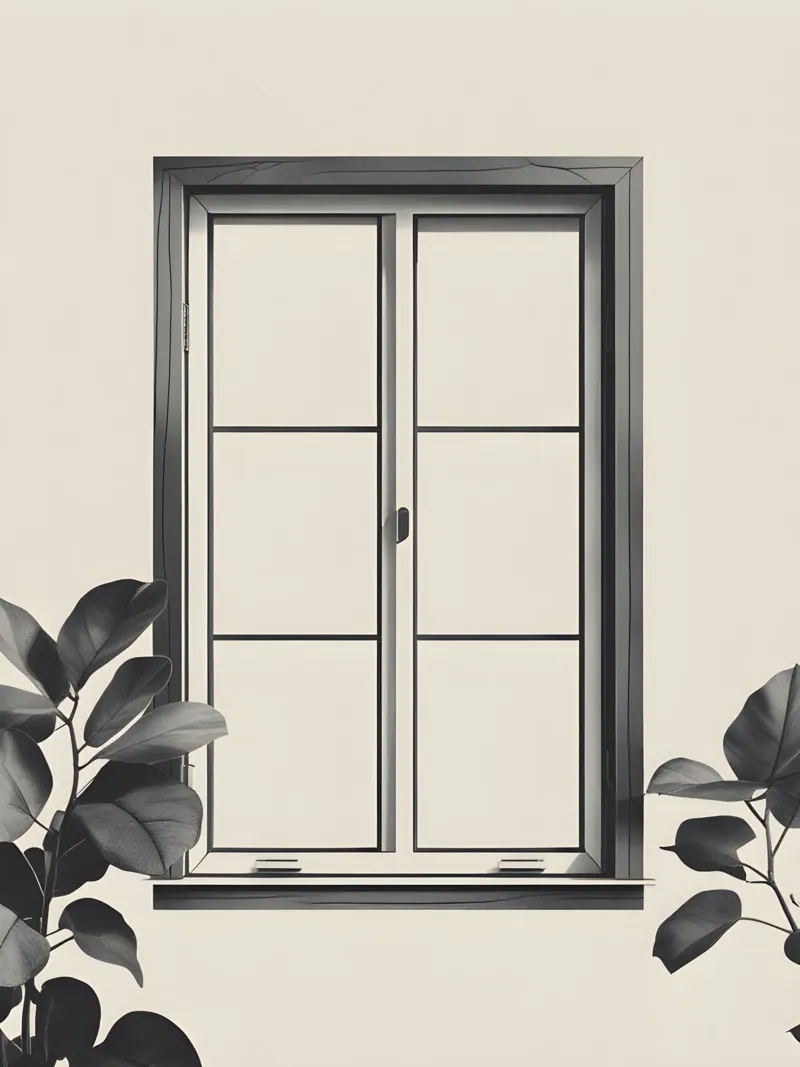 Window Frame canvas with Floater frame by The Green Room