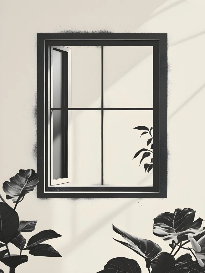 Window Frame canvas with Floater frame by The Green Room