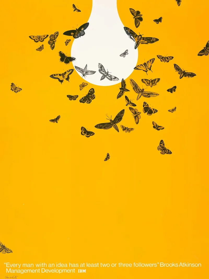 Moths to a Lightbulb canvas with Floater frame by Leonard R Sadler