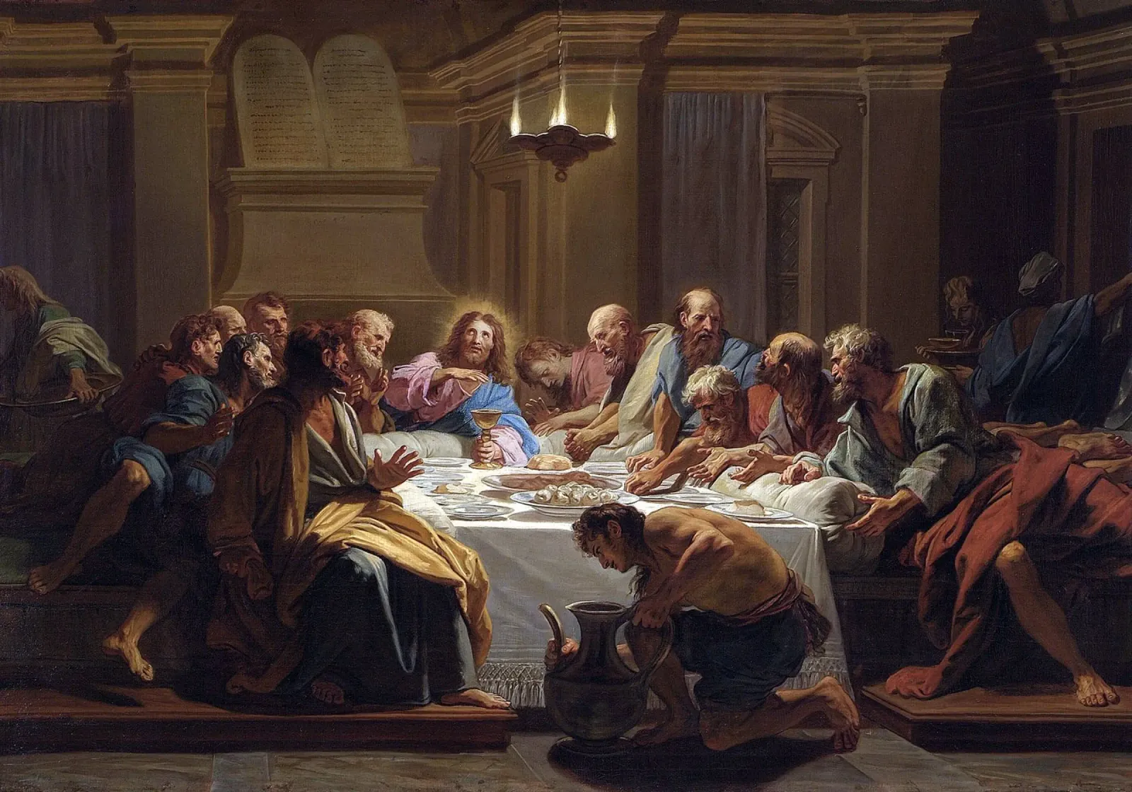 Last Supper 1704 poster con telaio in plastica da apoloprints