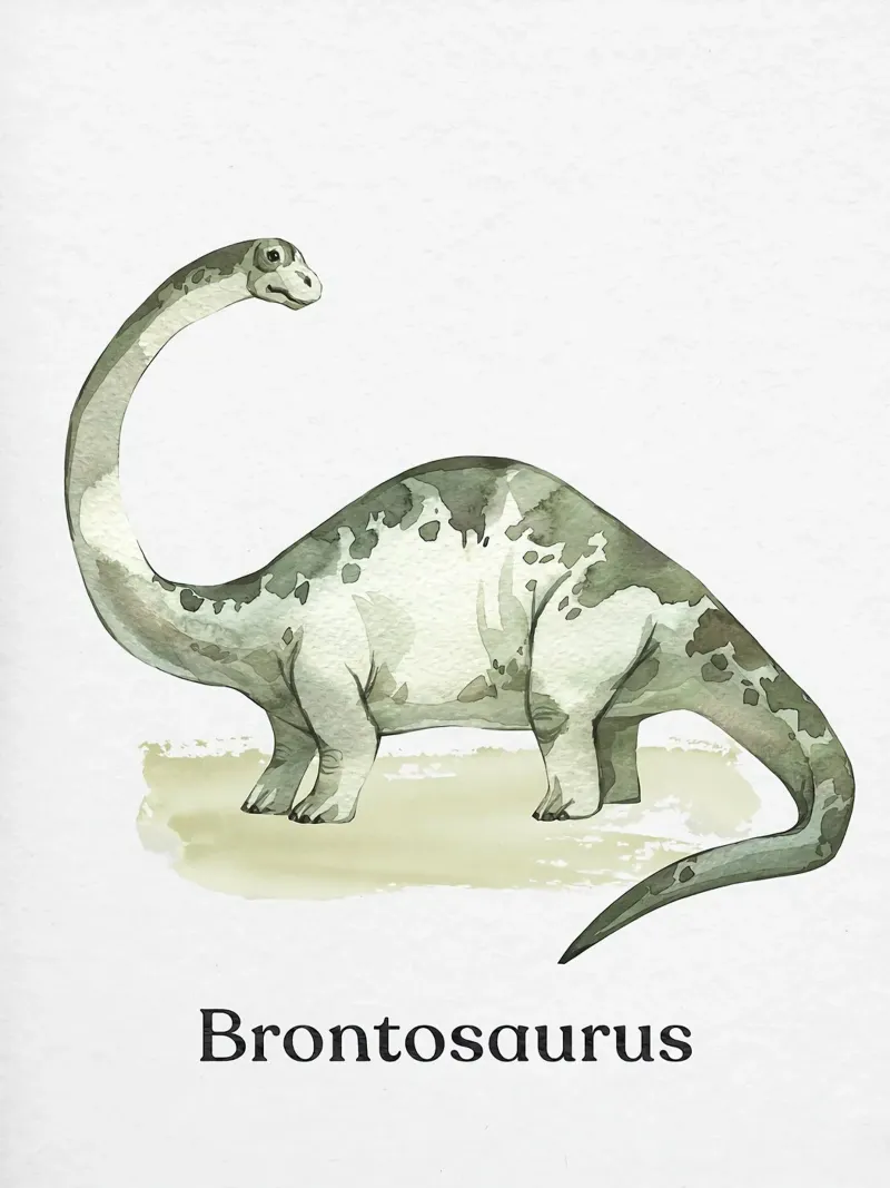 Brontosauro poster con telaio in legno da Eldon S Kiser