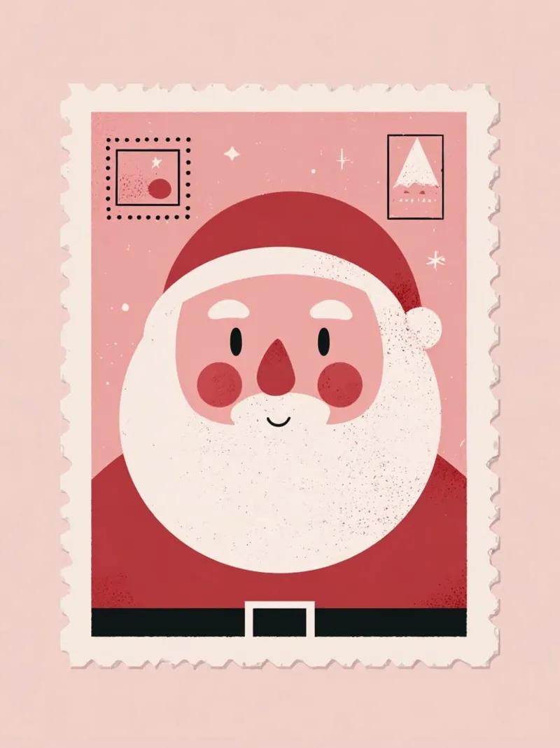 Santa Stamp poster da we line studio - art