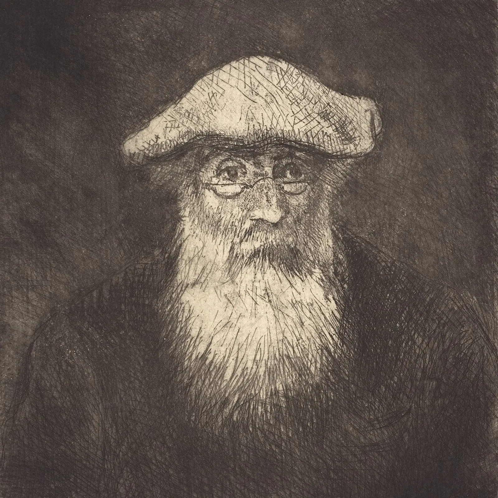 Self-Portrait 1890 - Camille Pissarro poster con telaio in alluminio da apoloprints
