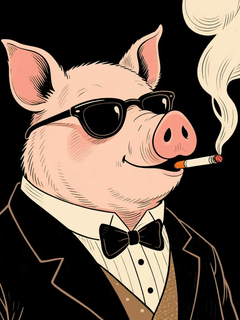 pig boss tela con Cornice a cassetta da knowledge