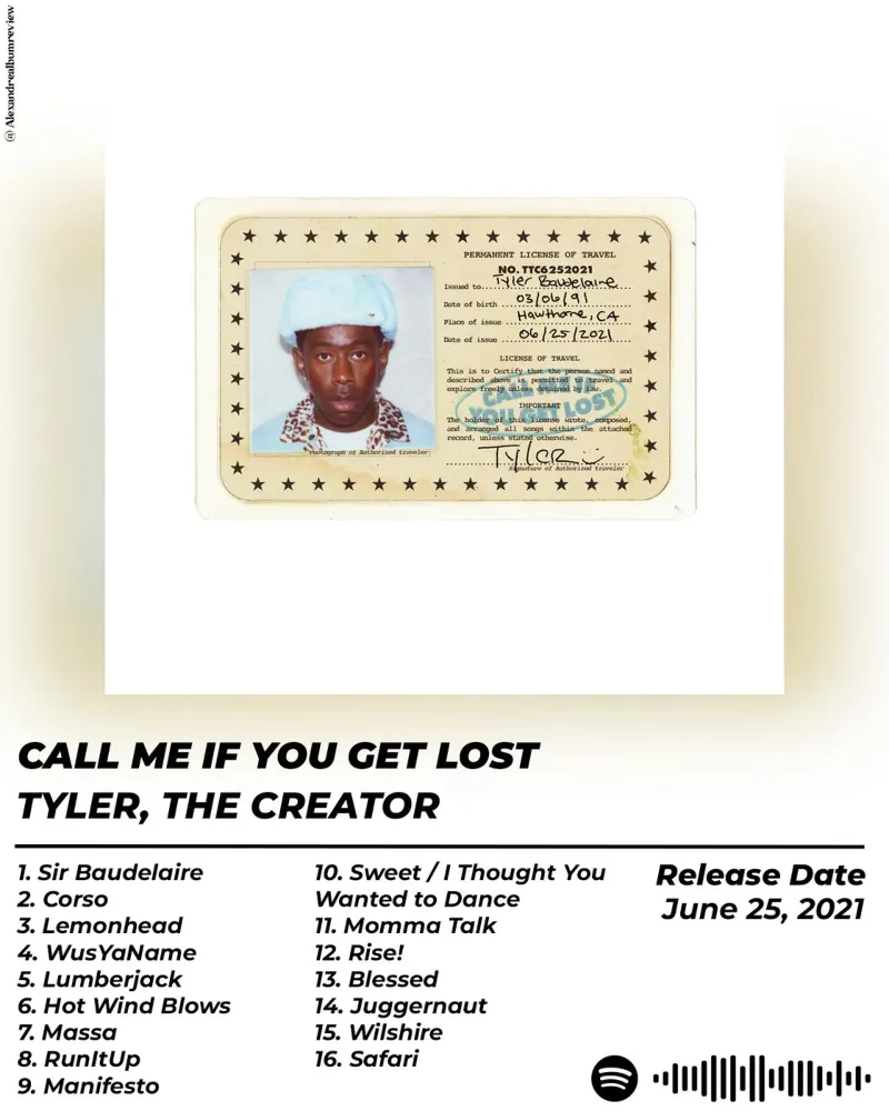 Chiamami se ti perdi - Tyler, The Creator poster con telaio in plastica da alexandrealbumreview