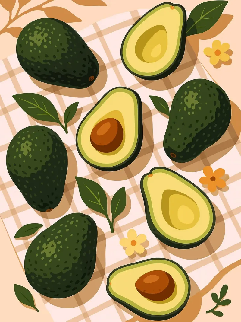 Avocado - Una tavola stilizzata tela con Cornice a cassetta da Amanda Studio