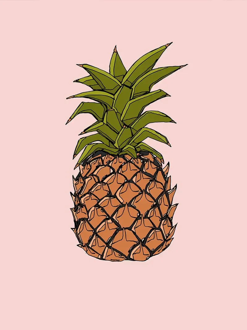 Illustrazione di ananas tela con Cornice a cassetta da Amanda Studio