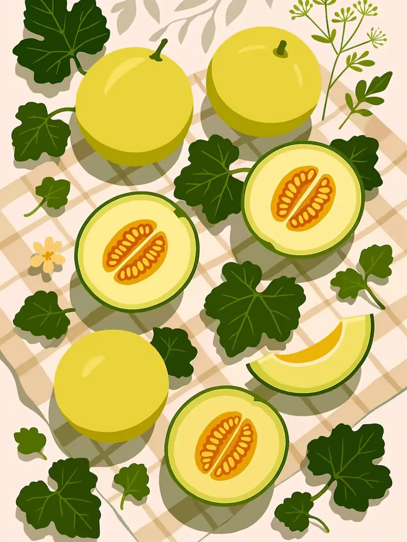 Melone di Honeydew - Una tavola stilizzata poster da Amanda Studio