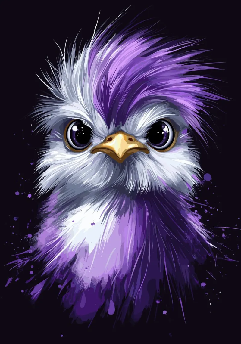 Gallina di seta in viola poster con telaio in plastica da pixelbull - medieval art and more