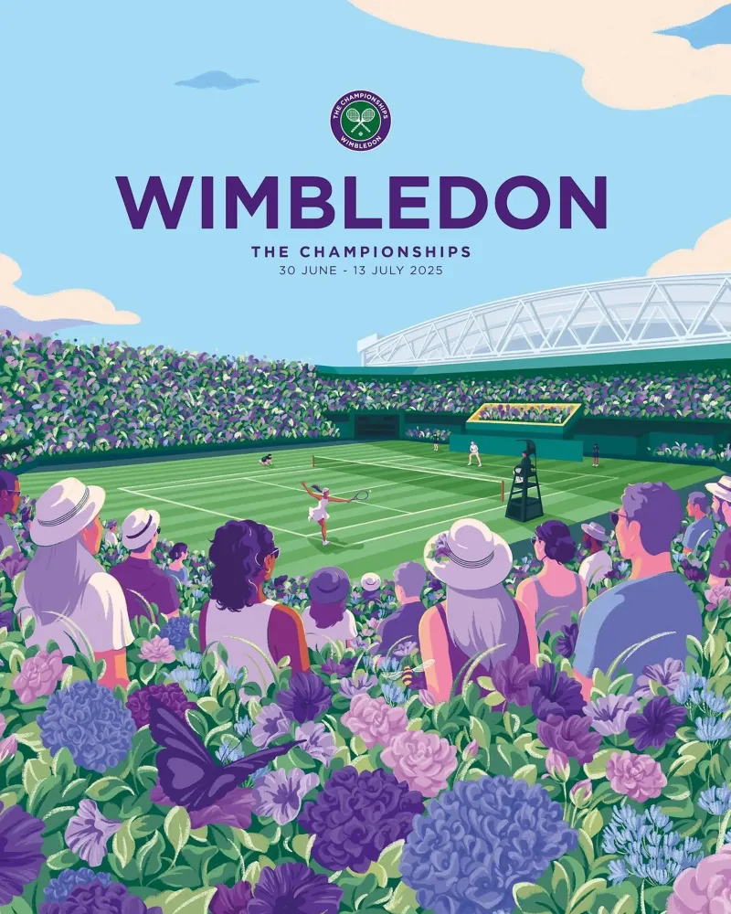 Wimbledon 2025 tela con Cornice a cassetta da Cobron Studio