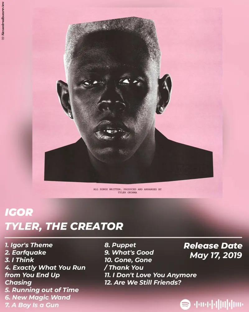 Poster Igor - Tyler, The Creator poster con telaio in plastica da alexandrealbumreview