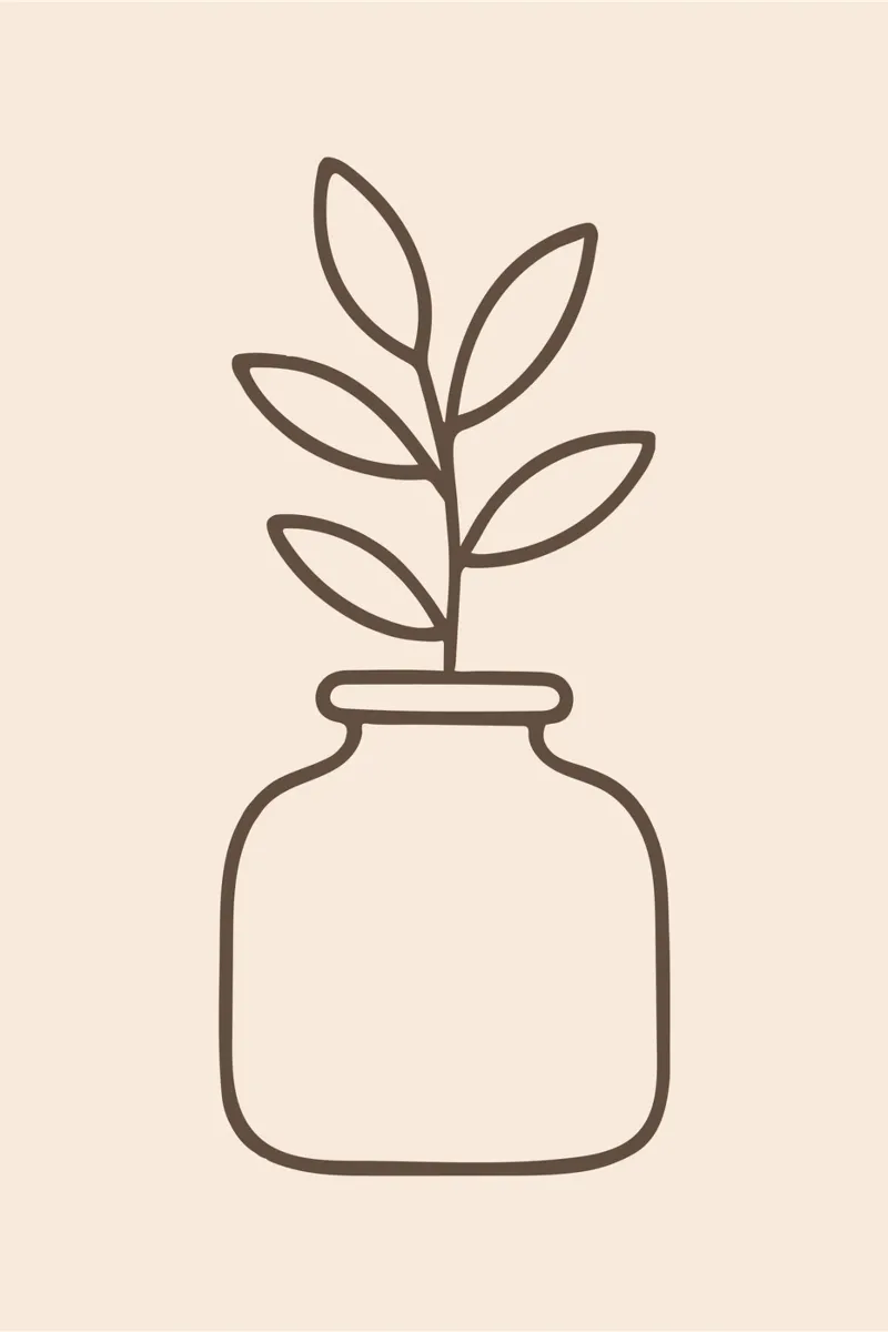 Botanical Jar canvas met Baklijst van LisaArtes