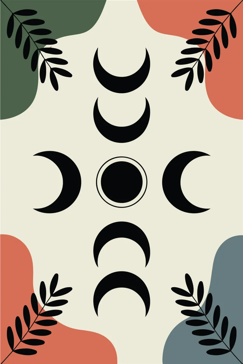 Moon Phase Vines poster con telaio in alluminio da LisaArtes
