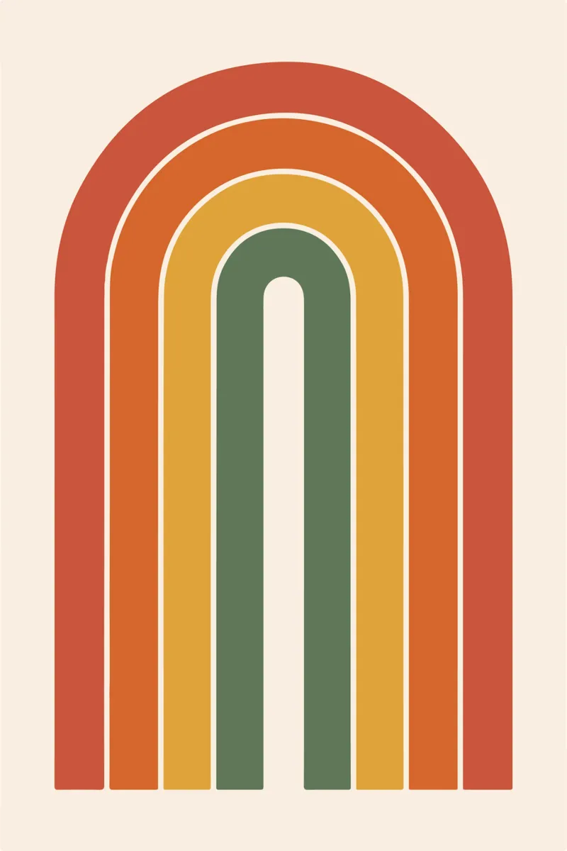Retro Rainbow poster con telaio in alluminio da LisaArtes