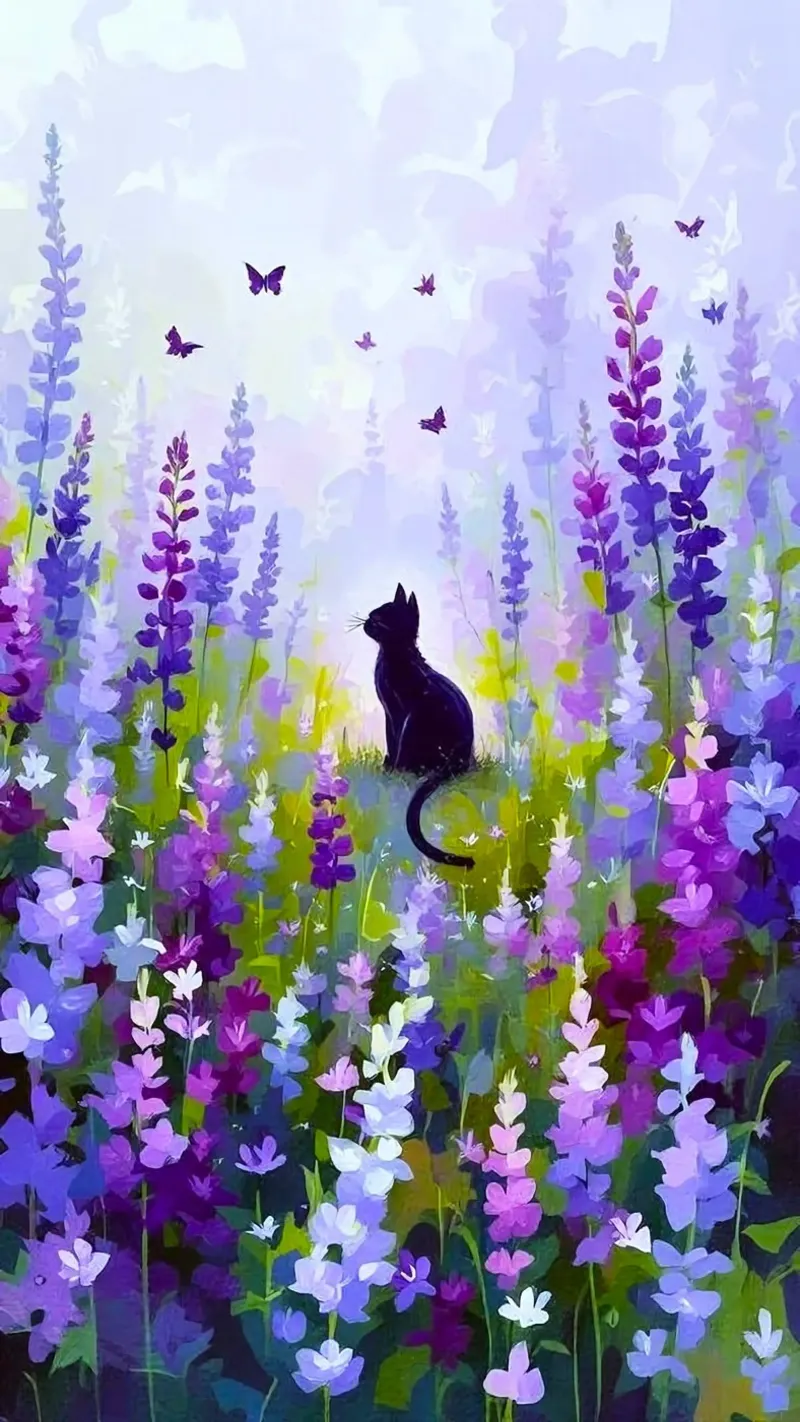 cat in colorful forest canvas with Floater frame by chaodays