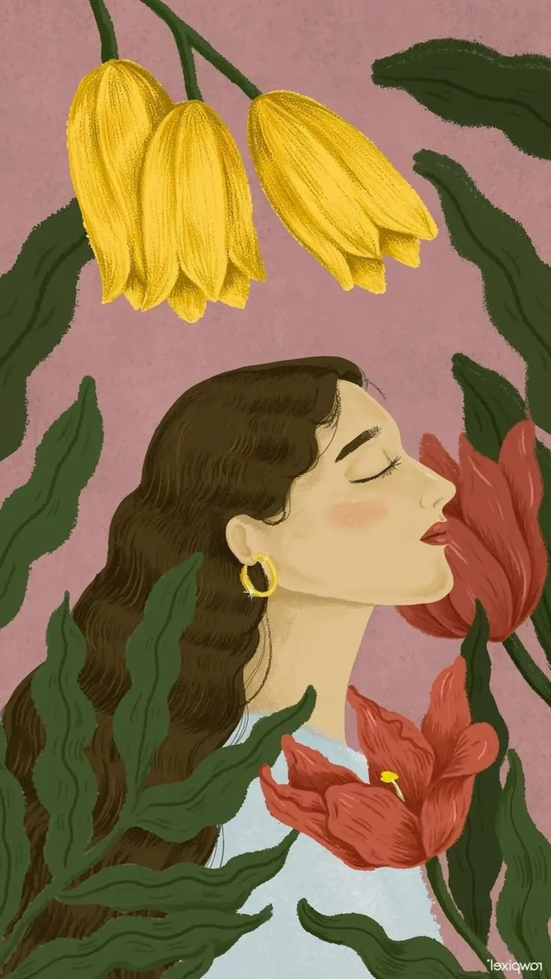 girl chill in flower forest poster da Josum