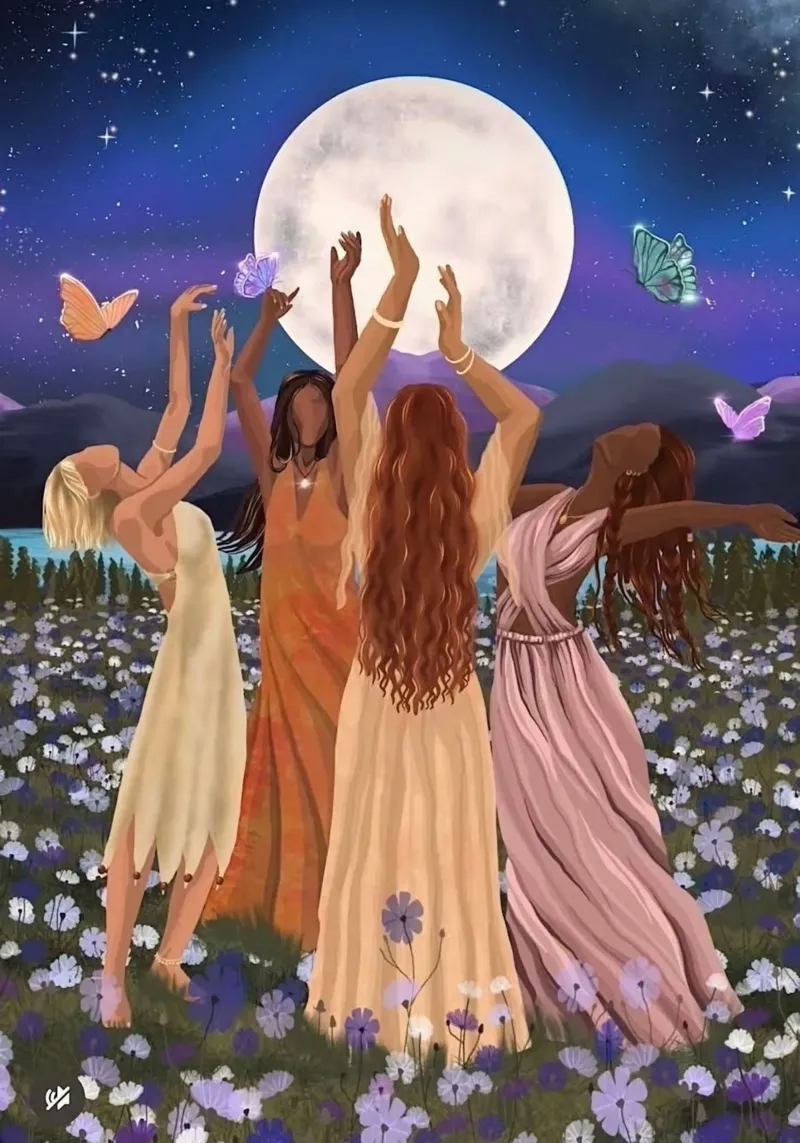 dancing in the moonlight canvas with Floater frame by Josum