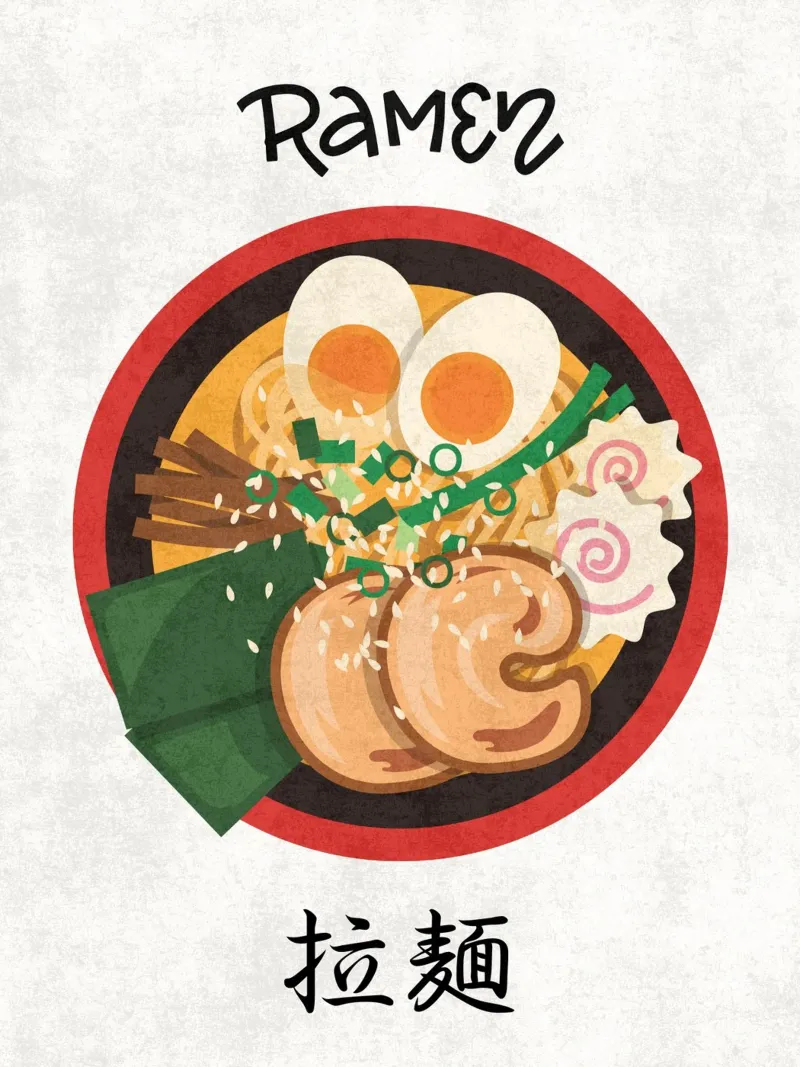Ramen tela con Cornice a cassetta da PinkCandyWalls