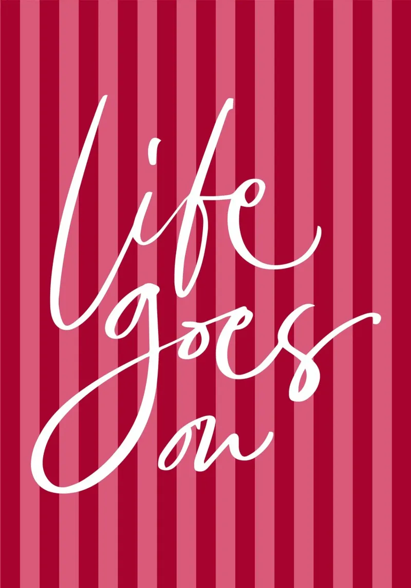 Positive quote with Bold Pink and Red Striped Design poster by The Art Club