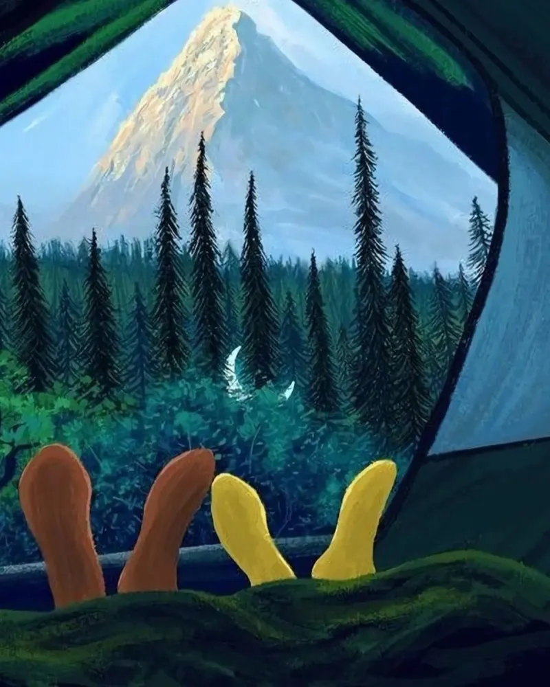 camping in peace nature tela con Cornice a cassetta da mardaven