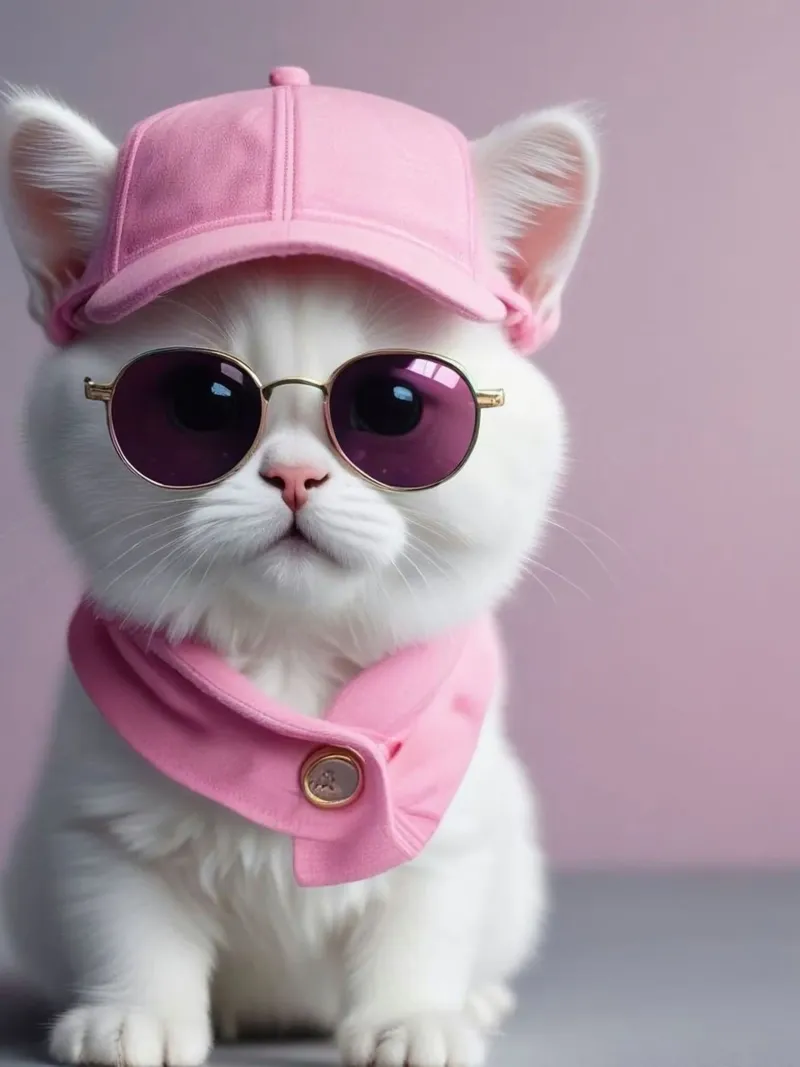 cat pink hat tela con Cornice a cassetta da sophiaz