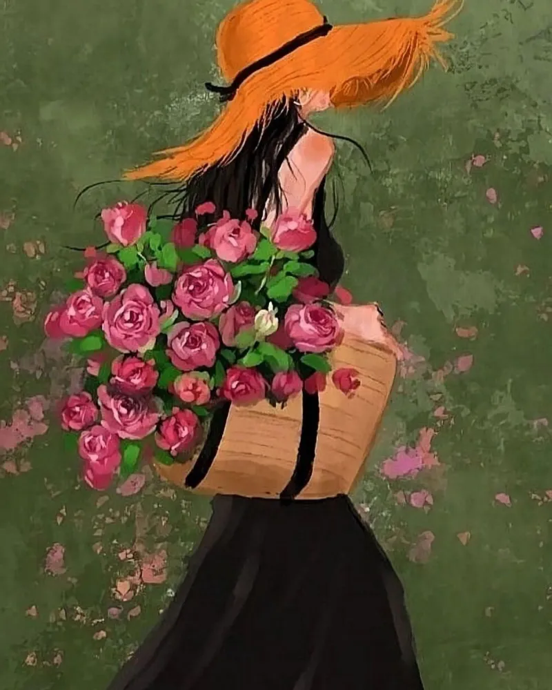 girl with flower bag poster da mardaven