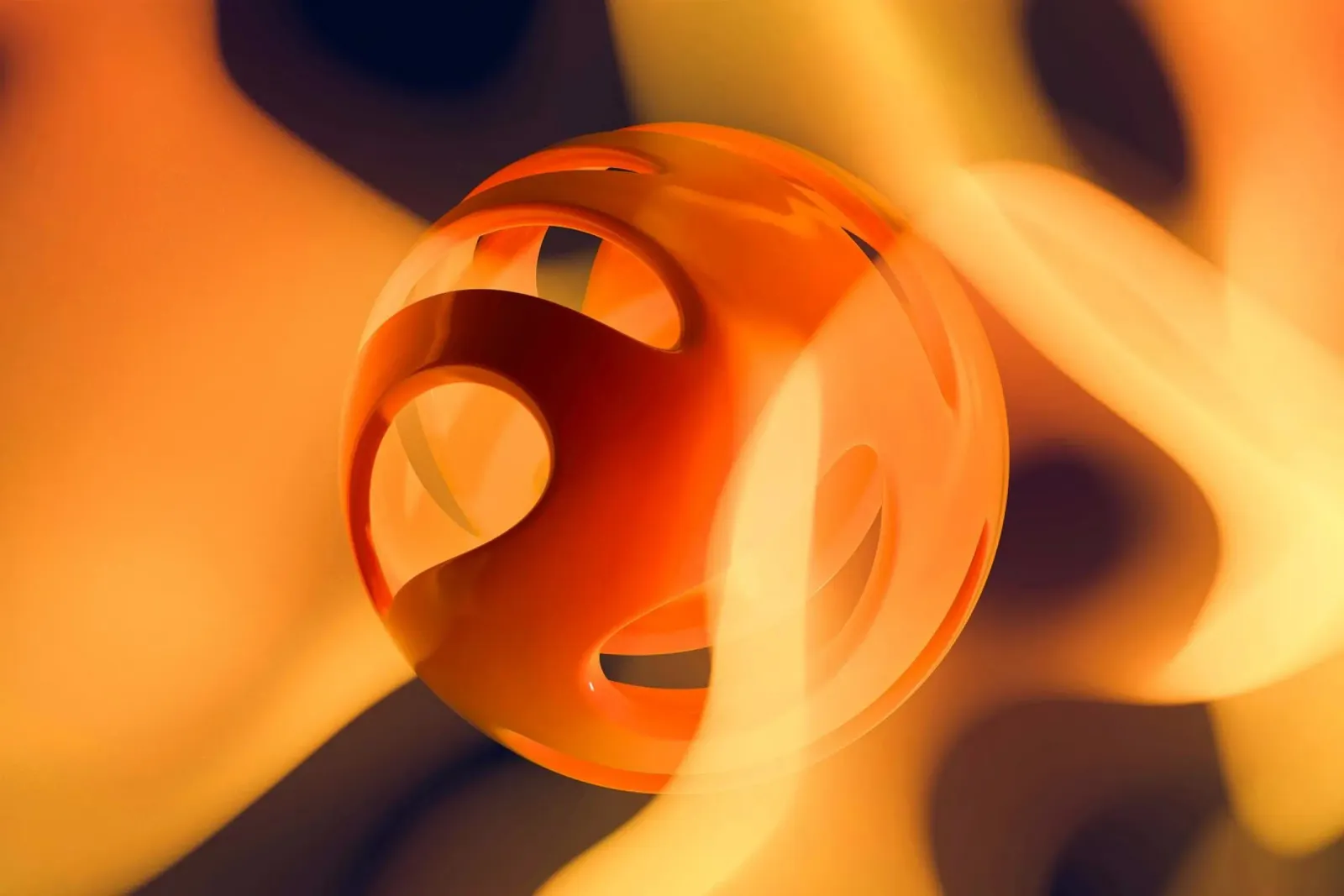 Orange sphere poster con telaio in plastica da mip of map