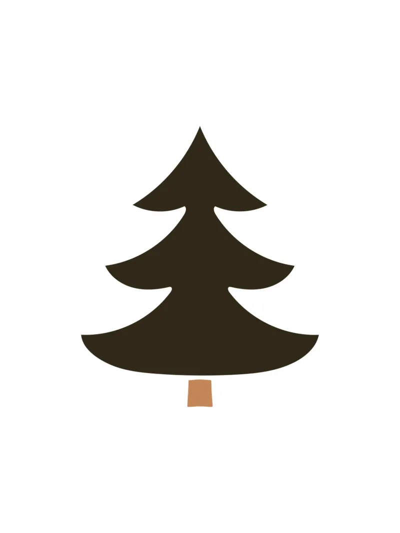 Minimal Fir Tree Brown | Chic Modern Graphic Wintery Print poster de Kathrin Woo Design