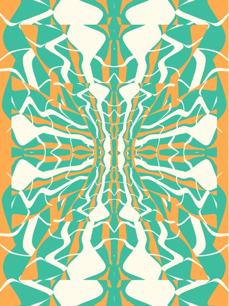 Pattern Bizarre 08 poster con telaio in legno da Little Dean